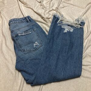 Flying Monkey Jeans size 26 Distressed Grunge Wide Leg High Waist Medium Wash